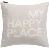 David Fussenegger Kissenhülle Silvretta 'my happy place' 50 x 50 cm Filz - Hellgrau