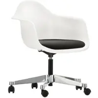 Vitra Eames Plastic Armchair PACC Drehstuhl weiß, Designer Charles & Ray Eames, 62.5x75.5-89x60 cm