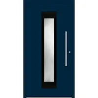 Haustuerenland.de Aluminium Haustür "ROSALIA" 60 mm RC2 flügelüberdeckend Stahlblau RAL 5011 beidseitig innen öffnend DIN rechts