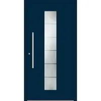 Haustuerenland.de Schüco Aluminium Haustür "POLLY" ADS 75.SI RC2 Stahlblau RAL 5011 beidseitig innen öffnend DIN links