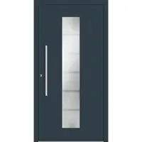 Haustuerenland.de Aluminium Haustür nach Maß "POLLY" 60 mm RC2 Anthrazit RAL 7016 innen öffnend DIN links