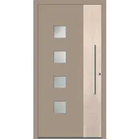 Haustuerenland.de SCHÜCO ADS 75.SI Haustür Aluminium "XENIA" Graubeige RAL 1019 innen öffnend DIN rechts