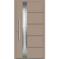 Haustuerenland.de SCHÜCO ADS 75.SI Haustür Aluminium "PETRA" Graubeige RAL 1019 innen öffnend DIN links