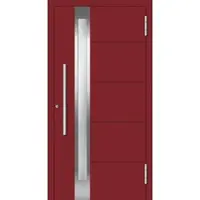 Haustuerenland.de Aluminium Haustür RC2 "PETRA" 78 mm Purpurrot RAL 3004 beidseitig außen öffnend DIN rechts