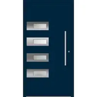 Haustuerenland.de Aluminium Haustür nach Maß "SHIRIN" 60 mm RC2 Stahlblau RAL 5011 beidseitig innen öffnend DIN rechts