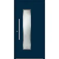 Haustuerenland.de SCHÜCO ADS 75.SI Haustür Aluminium "WIEBKE" Stahlblau RAL 5011 beidseitig innen öffnend DIN links