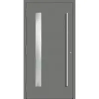 Haustuerenland.de Aluminium Haustür nach Maß "PALOMA" 90 mm RC2 Graualuminium RAL 9007 beidseitig außen öffnend DIN links