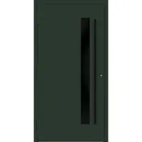 Haustuerenland.de Aluminium Haustür RC2 "SABRINA" 90 mm BLACKLINE Tannengrün matt RAL 6009 beidseitig außen öffnend DIN links