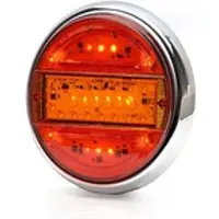 TrailerLight LED Heckleuchte RUND 12V 24V E20 Rückleuchte Ø140mm 27mm mit Rahmen für Anhänger