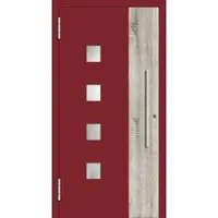 Haustuerenland.de RC2 Aluminium Haustür "XENIA" 78 mm Purpurrot RAL 3004 beidseitig außen öffnend DIN links