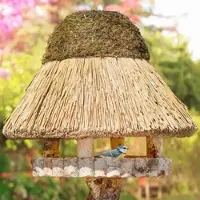 Voss.garden Vogelhaus mit Reetdach Föhr - rundes Futterhaus, XL, Ø 75cm