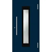 Haustuerenland.de Aluminium Haustür RC2 "ROSALIA" 78 mm Stahlblau RAL 5011 beidseitig außen öffnend DIN rechts