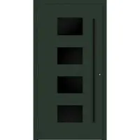 Haustuerenland.de Aluminium Haustür "WILHELMINE" 90 mm RC2 BLACKLINE Tannengrün matt RAL 6009 beidseitig außen öffnend DIN links