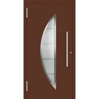 Haustuerenland.de Aluminium Haustür "SUSAN" 78 mm RC2 Mahagonibraun RAL 8016 beidseitig außen öffnend DIN links