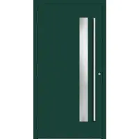Haustuerenland.de Aluminium Haustür RC2 "SABRINA" 90 mm Moosgrün RAL 6005 außen öffnend DIN links