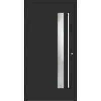 Haustuerenland.de Aluminium Haustür RC2 "SABRINA" 90 mm Anthrazit Eisenglimmer DB 703 außen öffnend DIN links