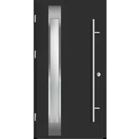 Haustuerenland.de Aluminium Haustür "PALOMA" 68 mm Anthrazit Eisenglimmer DB 703 beidseitig außen öffnend DIN links