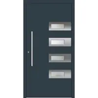 Haustuerenland.de Aluminium Haustür nach Maß "SHIRIN" 60 mm RC2 Anthrazit RAL 7016 innen öffnend DIN links