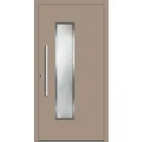 Haustuerenland.de SCHÜCO ADS 75.SI Haustür Aluminium "WIEBKE" Graubeige RAL 1019 beidseitig innen öffnend DIN links