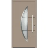 Haustuerenland.de SCHÜCO ADS 75.SI Haustür Aluminium "SELMA" Graubeige RAL 1019 beidseitig innen öffnend DIN rechts