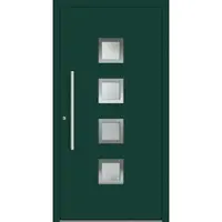 Haustuerenland.de SCHÜCO Aluminium Haustür "TILLA" ADS 75.SI RC2 Moosgrün RAL 6005 beidseitig innen öffnend DIN links