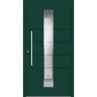 Haustuerenland.de Aluminium Haustür "TINA" SCHÜCO ADS 75.SI RC2 Moosgrün RAL 6005 innen öffnend DIN links