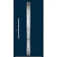 Haustuerenland.de SCHÜCO ADS 75.SI Haustür Aluminium "WENKE" Stahlblau RAL 5011 beidseitig innen öffnend DIN links