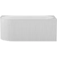 Vente-unique Gewellte Eckbadewanne - 200 l - 150 x 75 x 58 cm - Weiß matt - Acryl - Rechtsseitig - BARBORI