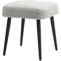 HOMCOM Fußhocker Polyester Stahl Hellgrau 42L x 42B x 47H cm
