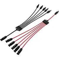 TRU COMPONENTS Je 1x Verteiler Y Solarstecker Stecker auf 5x Buchse + Buchse auf 5x Stecker TC-