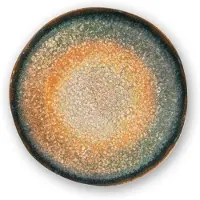Excelsa 6er-Set: Dessertteller "Efesto" in Petrol/ Ocker - Ø 20 cm - onesize