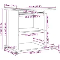 vidaXL Schreibtisch Altholz-Optik 80x50x75 cm Holzwerkstoff