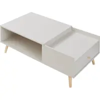 En.casa Couchtisch 'Hallevil' mit Schublade 106 x 59 x 44 cm Hellgrau
