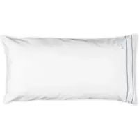 Möve Kissenbezug MÖVE "Noblesse", weiß (weiß, light blau), B:80cm L:40cm, Satin, Obermaterial: 100% Baumwolle, Kissenbezüge, Kissenbezug, mit eleganten Biesen