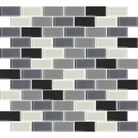 Premium Mosaic Glasmosaik grau 31x33 cm glanz MOS5025MIX1