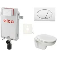 Ceramia Alca Wand-WC Set für Einmauerung + S-Line Pro WC SIKOAP1