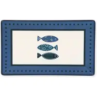 Excelsa Set 6 flache Teller Ocean aus bunter Keramik 25x15