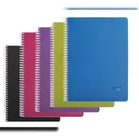 Clairefontaine 5x Spiralheft A4 50 Blatt 90g kariert, Einband aus gerilltem Polypropylen, Linicolor INTENSIVE - Sortiert 329126C