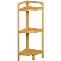 Kesper Eckregal Bambus – 3 Ablagen – platzsparendes Regal für Bad, Küche oder Flur – 23 x 23 cm – Höhe: 70 cm – natur – 19439