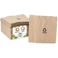 Biozoyg 200 Stück Servietten 20x20cm Papierservietten, Einwegservietten, 2-lagig, 1/4 Falz, aus Recyclingpapier, ideal für Gastronomie und Events