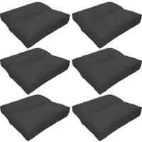 NYVI Loungekissen SunLounge Outdoor 40x40 cm Anthrazit 6er Set - Wasserabweisend, Schmutzabweisend, Bequem, für Stühle, Bänke, Boden
