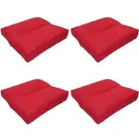 NYVI Loungekissen SunLounge Outdoor 40x40 cm Rot 4er Set - Wasserabweisend, Schmutzabweisend, Bequem, für Stühle, Bänke, Boden