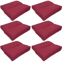 NYVI Loungekissen SunLounge Outdoor 50x50 cm Beere 6er Set - Wasserabweisend, Schmutzabweisend, Bequem, für Stühle, Bänke, Boden