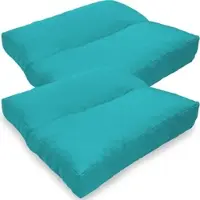 NYVI Loungekissen SunLounge Outdoor 50x50 cm Aqua 2er Set - Wasserabweisend, Schmutzabweisend, Bequem, für Stühle, Bänke, Boden