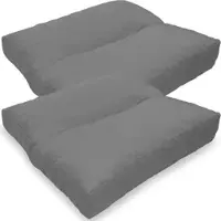NYVI Loungekissen SunLounge Outdoor 40x40 cm Grau 2er Set - Wasserabweisend, Schmutzabweisend, Bequem, für Stühle, Bänke, Boden