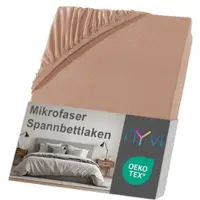 NYVI Spannbettlaken DreamScience Mikrofaser - Weich & Anschmiegsam, Rundumgummizug, Bügelfrei 140x200 - 160x200 cm nougat