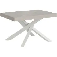 Itamoby Volantis ausziehbarer Kaschmirtisch 140/244x90 cm mit weißen Beinen