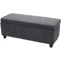 BERLINLODGE Aufbewahrungs-Truhe Lars 45x114x45cm Stoff/Textil Dunkelgrau