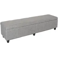 BERLINLODGE Aufbewahrungs-Truhe Lars XXL | HxBxT 45x180x45cm | Stoff/Textil | Grau | Sitzbank Bank