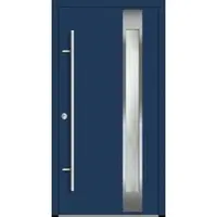 Haustuerenland.de Flügelüberdeckende Aluminium Haustür "PALOMA" 82 mm RC2 Saphirblau RAL 5003 beidseitig innen öffnend DIN links